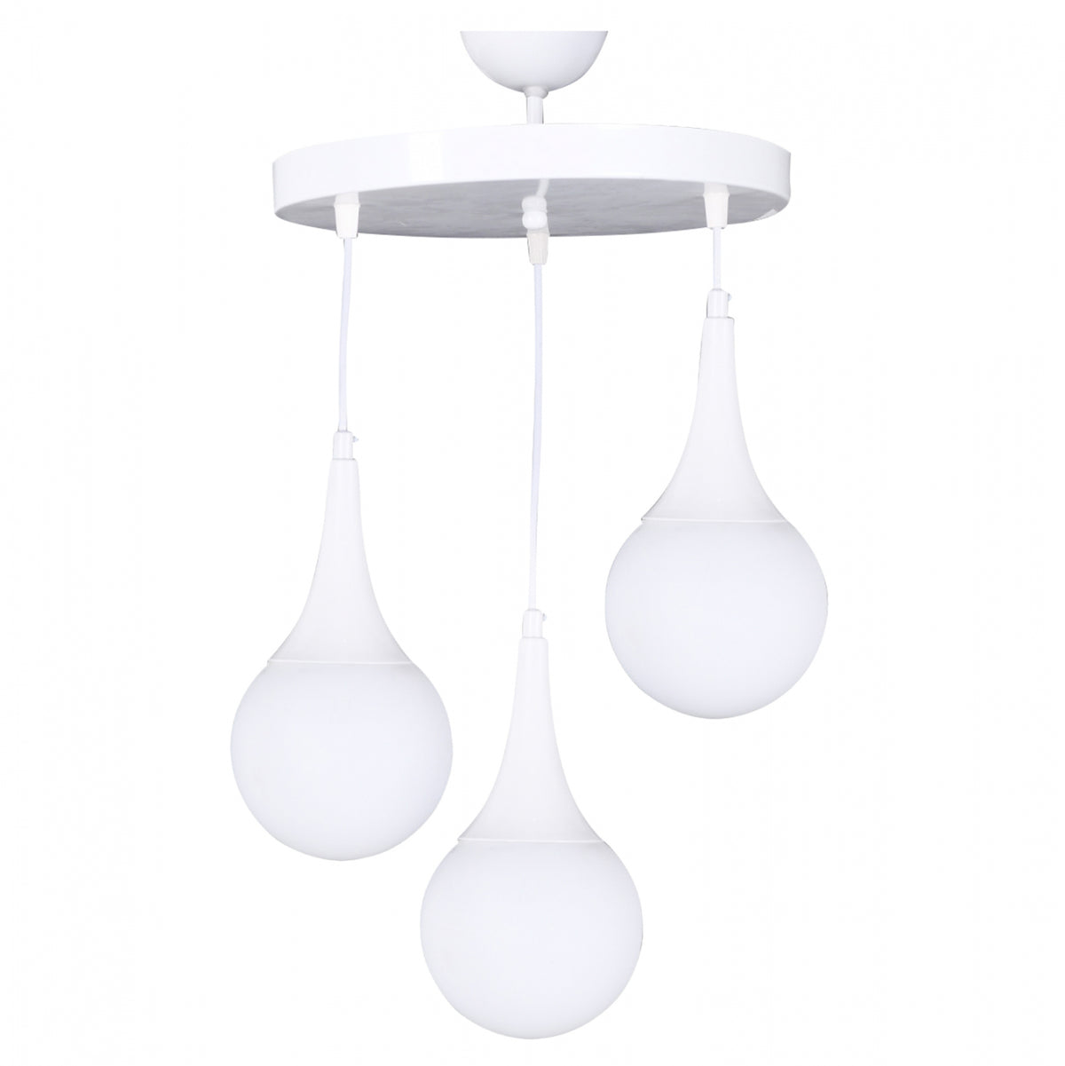 Ceiling Pendant 3-light Fixture Hm7516.03 Metal In White Φ30x75hcm.