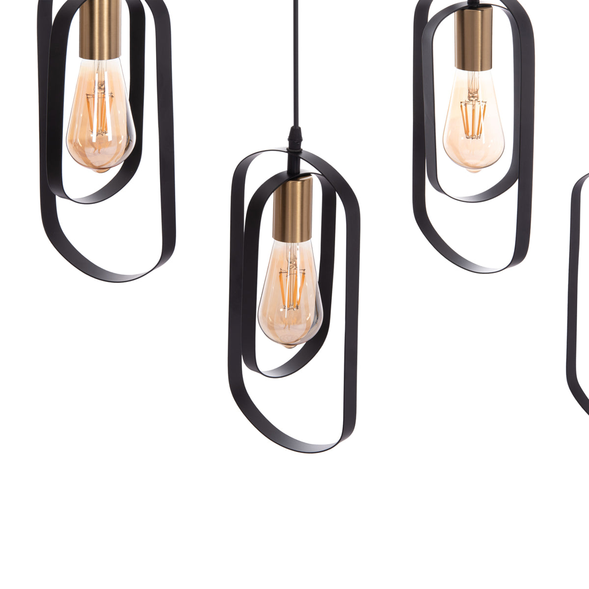 Ceiling Pendant 5-light Lamp Biut Hm7545.11 Black Metal-gold Socket 80x6x138hcm.