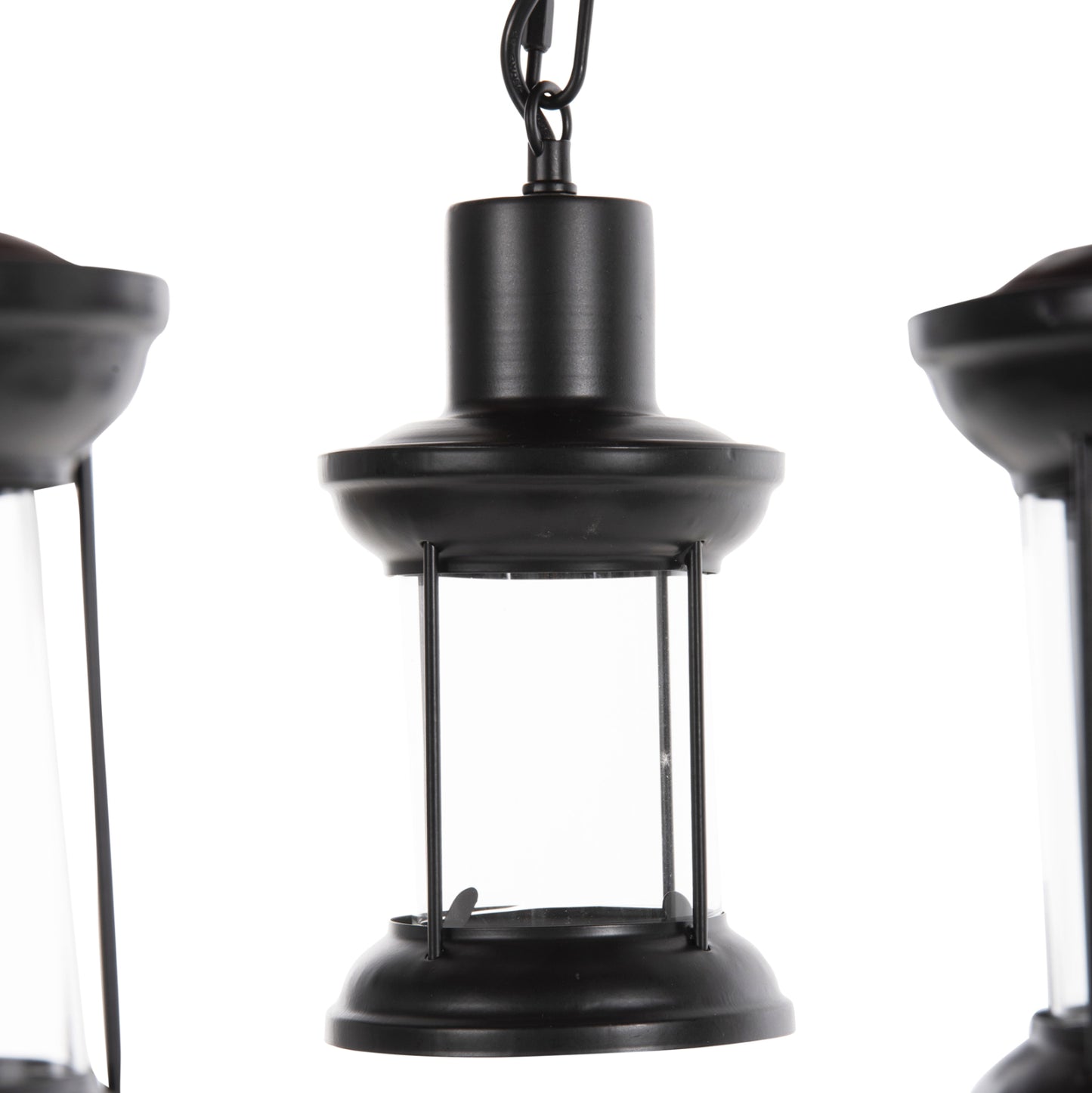 Ceiling Pendant 6-light Hm4116 Wood-metal-glass 119h Cm.