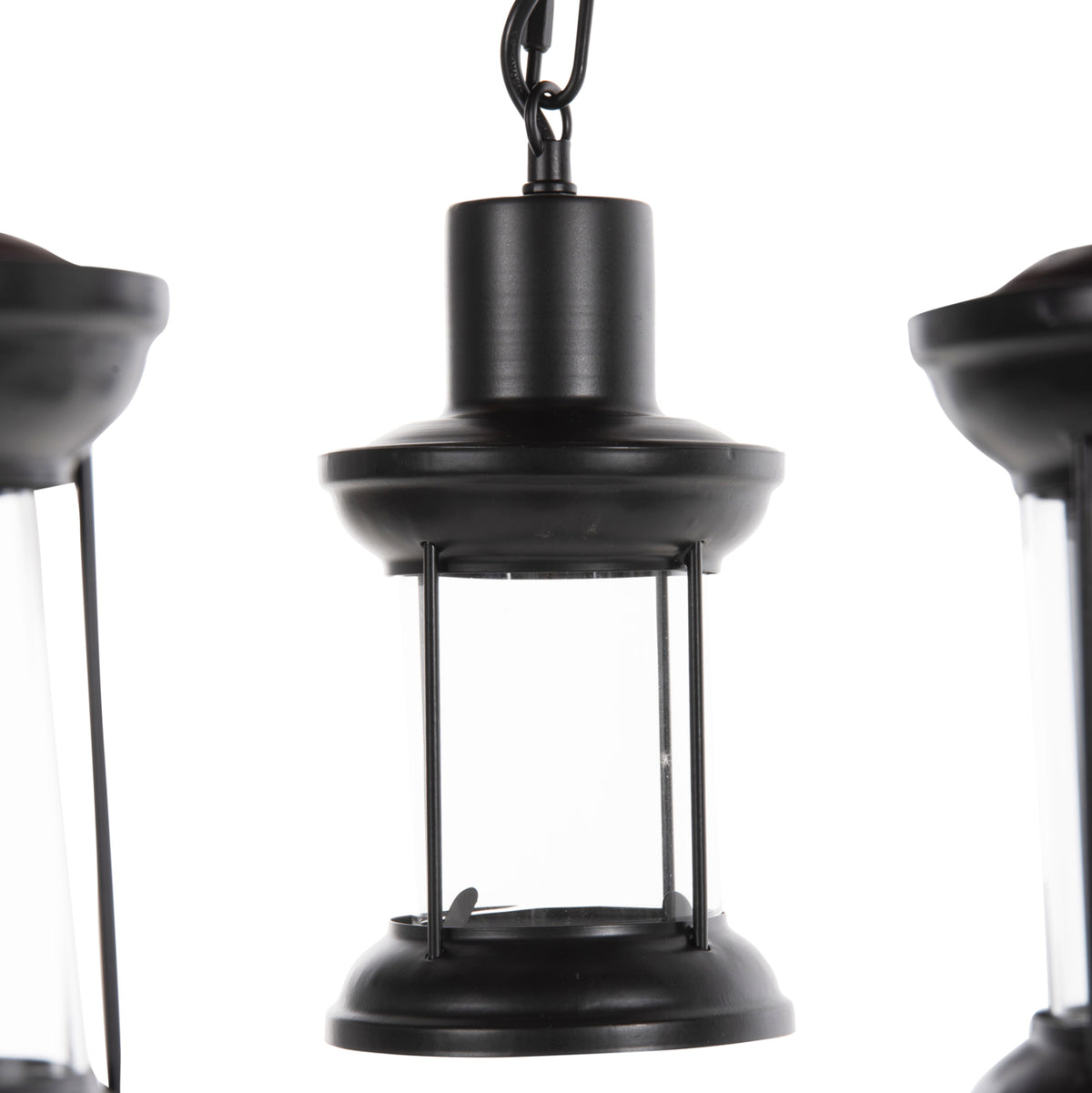 Ceiling Pendant 6-light Hm4116 Wood-metal-glass 119h Cm.