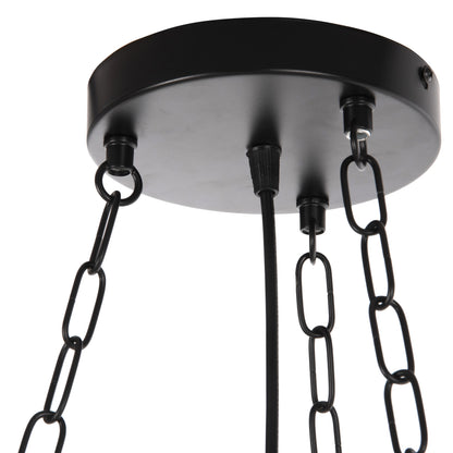 Ceiling Pendant 6-light Hm4116 Wood-metal-glass 119h Cm.