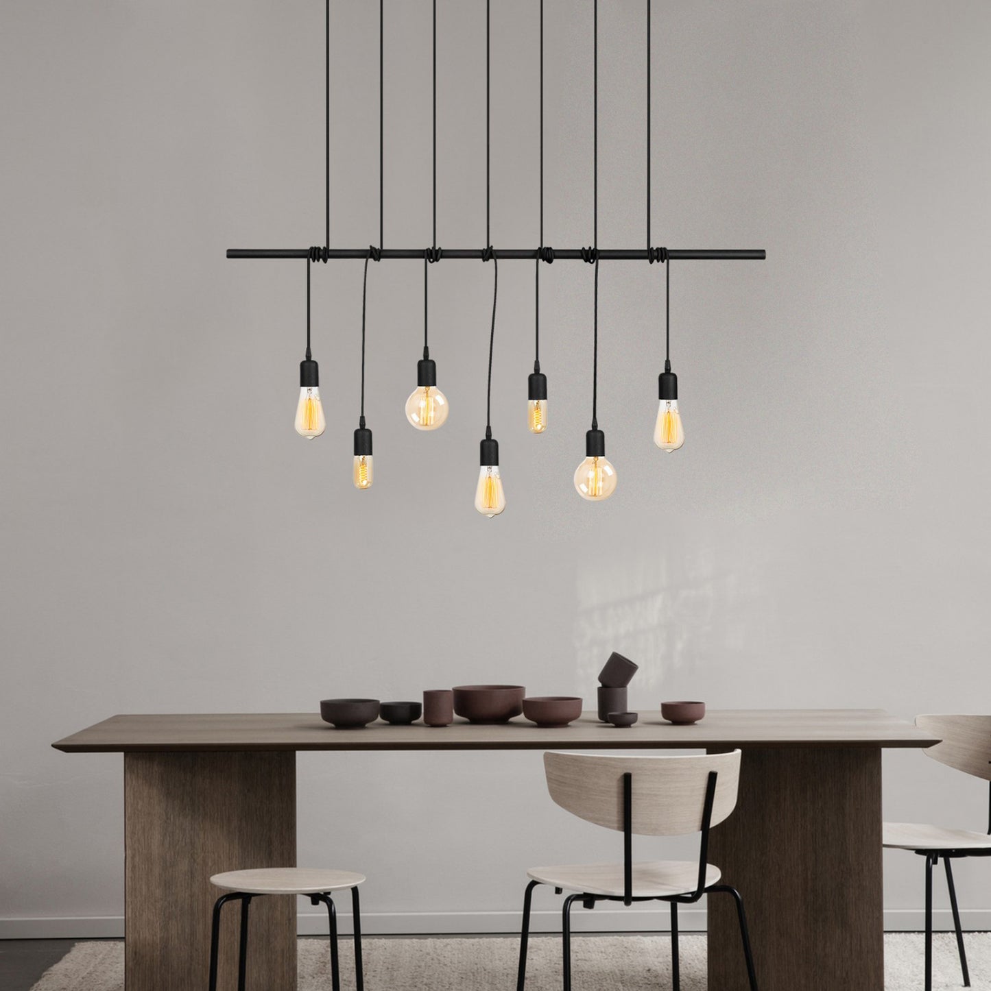 Metallic Pendant Light In Black Hm7266 120Χ10Χ180cm.