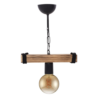 Ceiling Pendant Wood Plank With Chain 15x11x35h Cm.hm7697.01