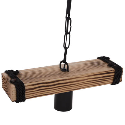 Ceiling Pendant Wood Plank With Chain 15x11x35h Cm.hm7697.01