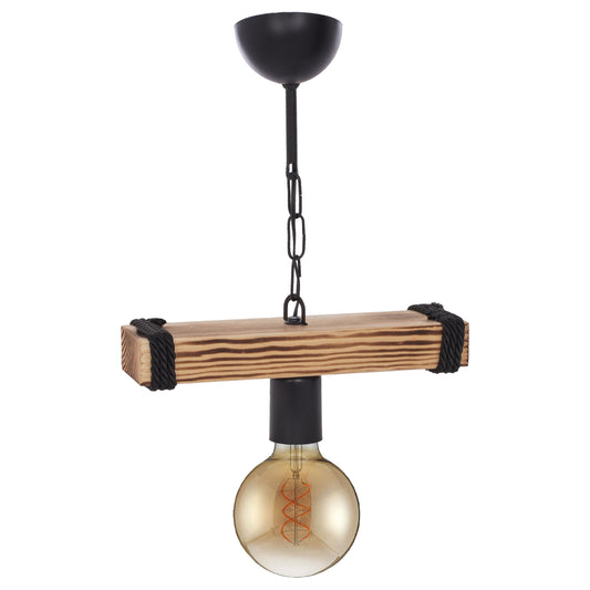 Ceiling Pendant Wood Plank With Chain 15x11x35h Cm.hm7697.01