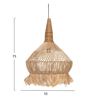 Ceiling Pendant Made Of Abaca And Banana Fibers Natural Color 55x55x75hcm.hm7774