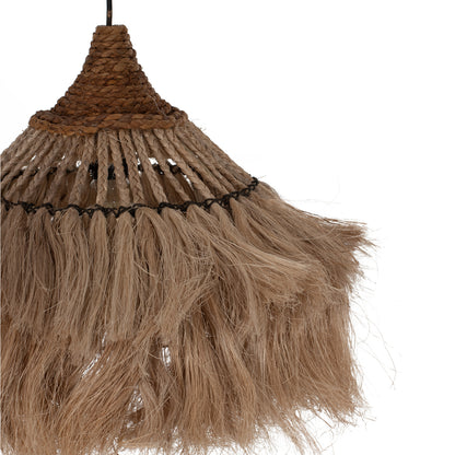 Ceiling Pendant Made Of Abaca Fibers In Natural Color 40x40x40-80hcm.hm7806