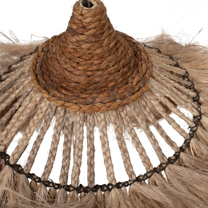 Ceiling Pendant Made Of Abaca Fibers In Natural Color 40x40x40-80hcm.hm7806