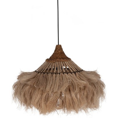 Ceiling Pendant Made Of Abaca Fibers In Natural Color 40x40x40-80hcm.hm7806