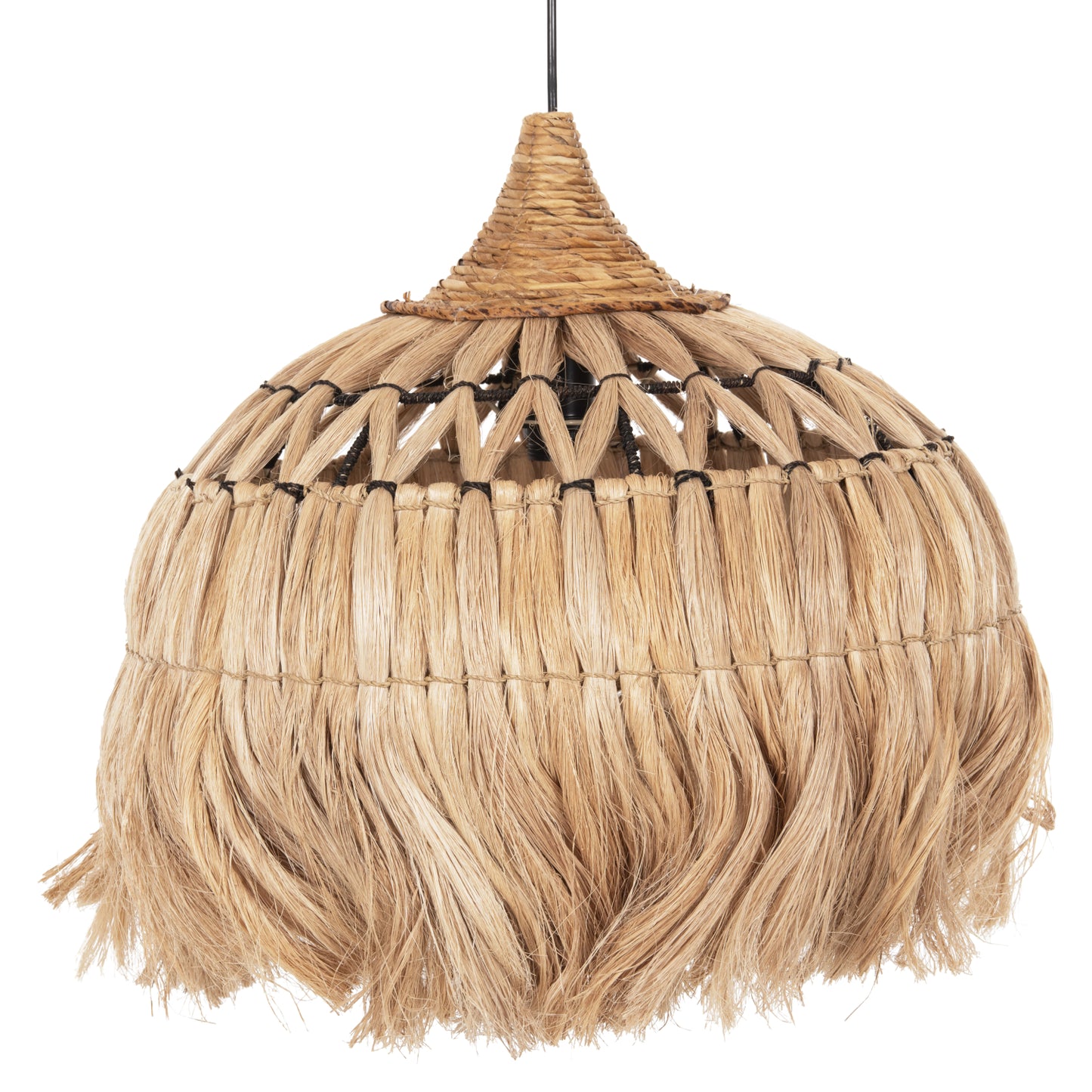 Ceiling Pendant Made Of Abaca Fibers In Natural Color Φ52x48-120hcm.hm7760