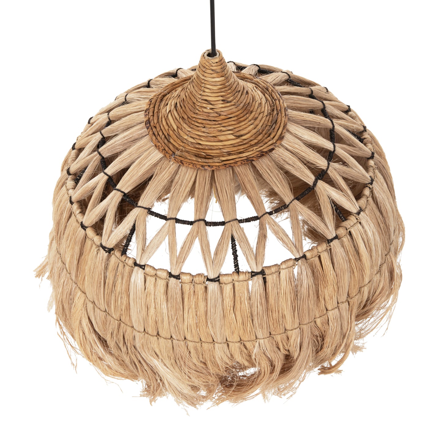 Ceiling Pendant Made Of Abaca Fibers In Natural Color Φ52x48-120hcm.hm7760