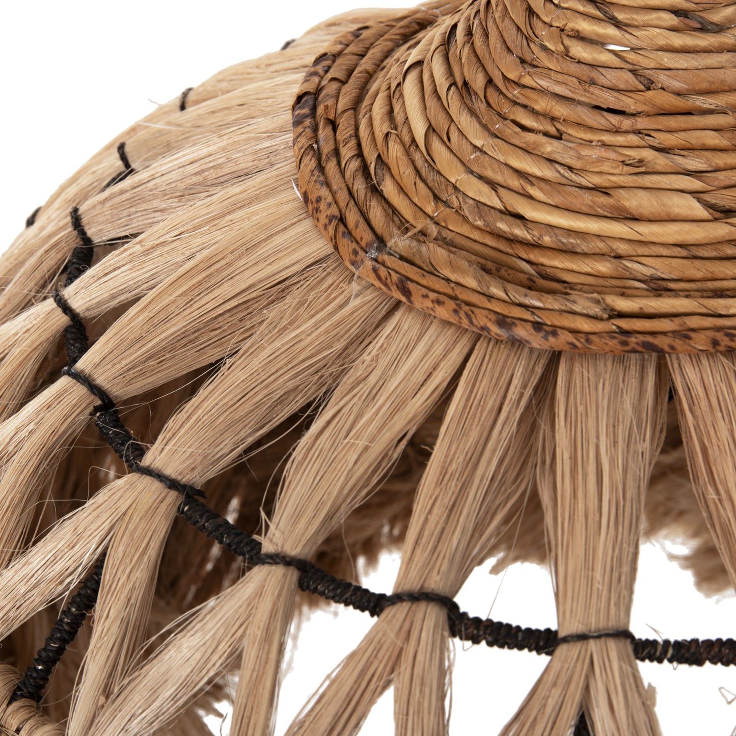 Ceiling Pendant Made Of Abaca Fibers In Natural Color Φ52x48-120hcm.hm7760