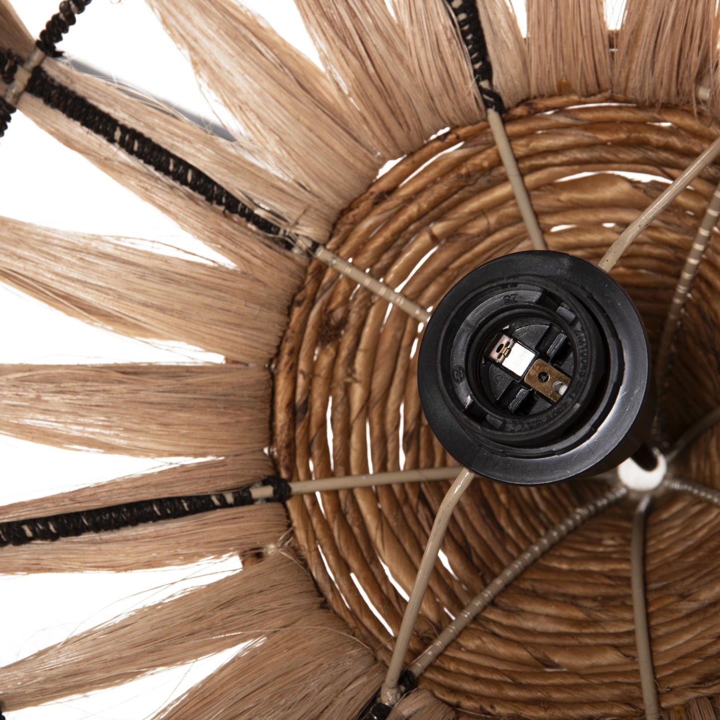 Ceiling Pendant Made Of Abaca Fibers In Natural Color Φ52x48-120hcm.hm7760