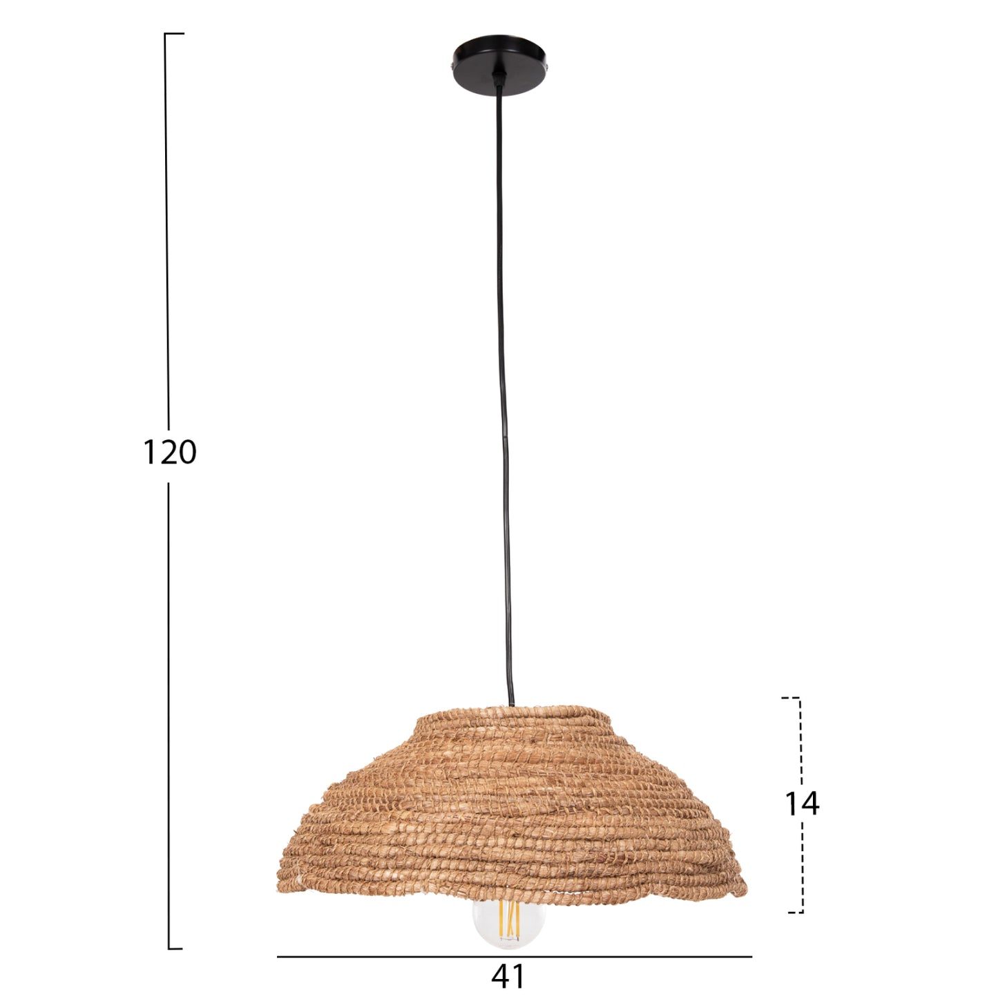 Ceiling Pendant Manila Hemp Fibers In Natural Color Φ41x14-120hcm. Hm7784