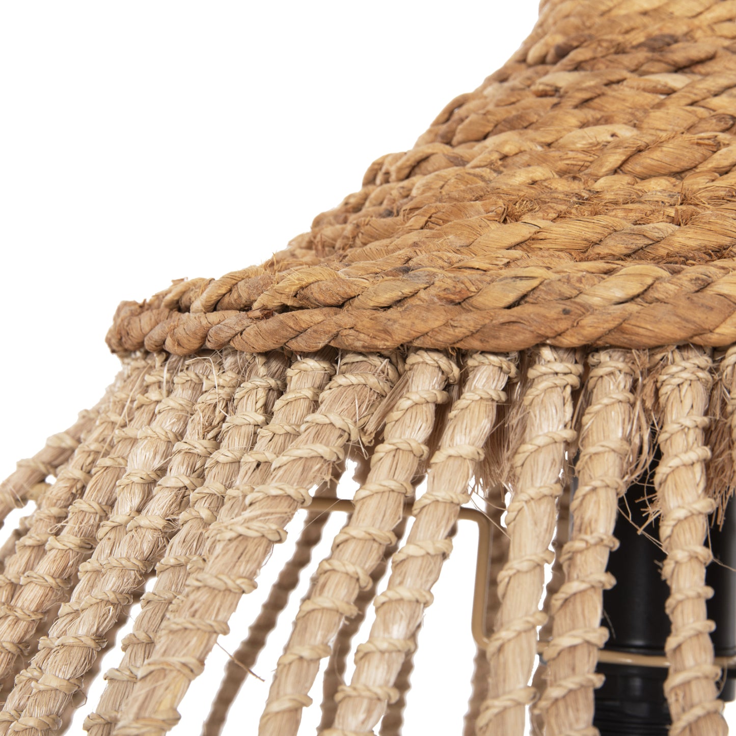 Ceiling Pendant With Abaca Fibers Cap Natural Color Φ51x65-120hcm.hm7752