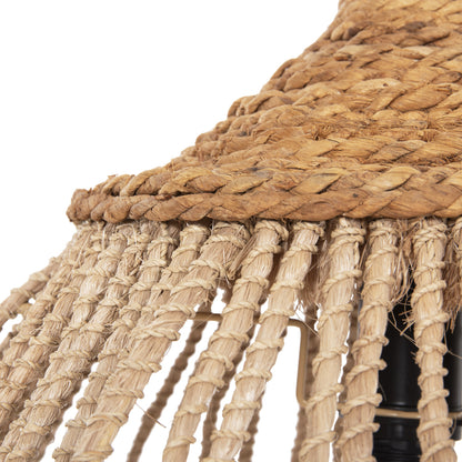 Ceiling Pendant With Abaca Fibers Cap Natural Color Φ51x65-120hcm.hm7752