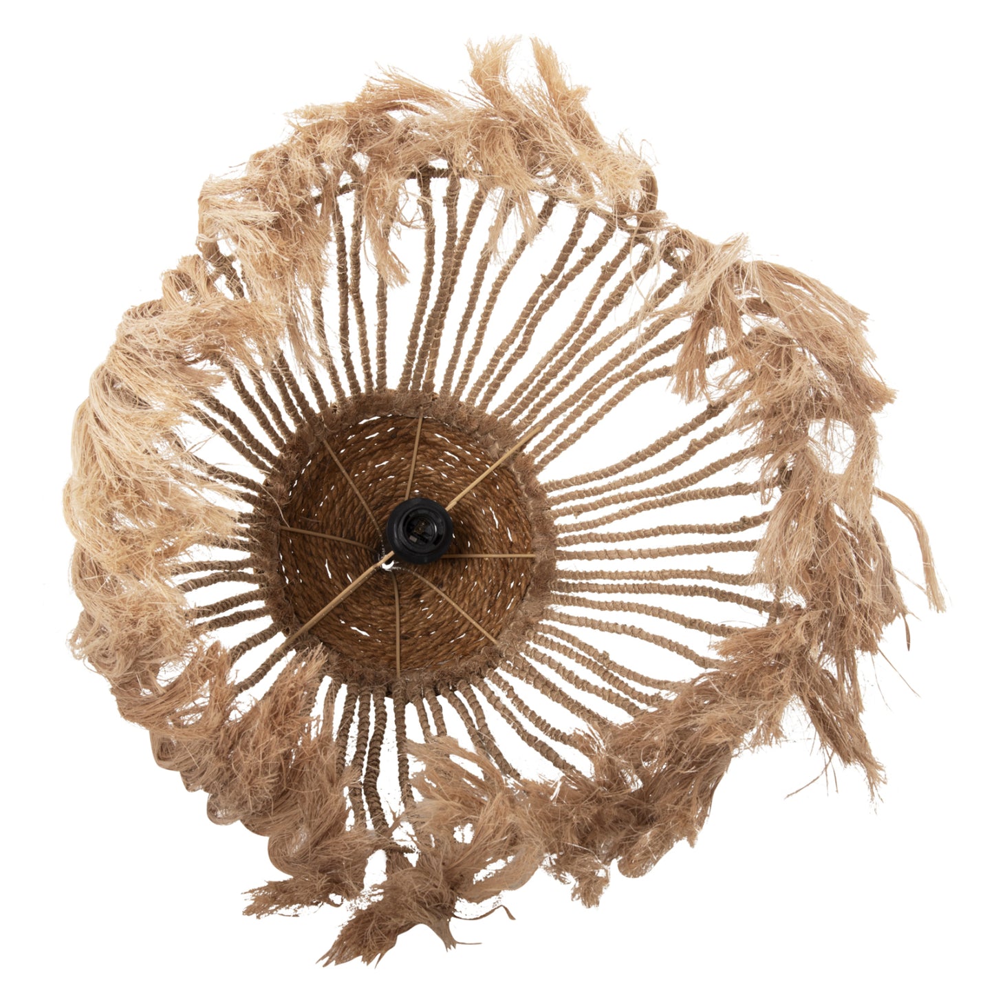Ceiling Pendant With Abaca Fibers Cap Natural Color Φ51x65-120hcm.hm7752