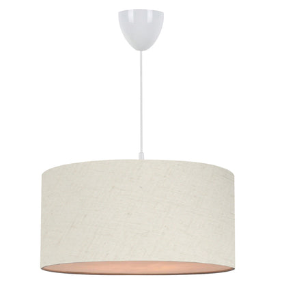 Pendant Ceiling Lamp Hm7620.04 Ecru Textile Drum Shade