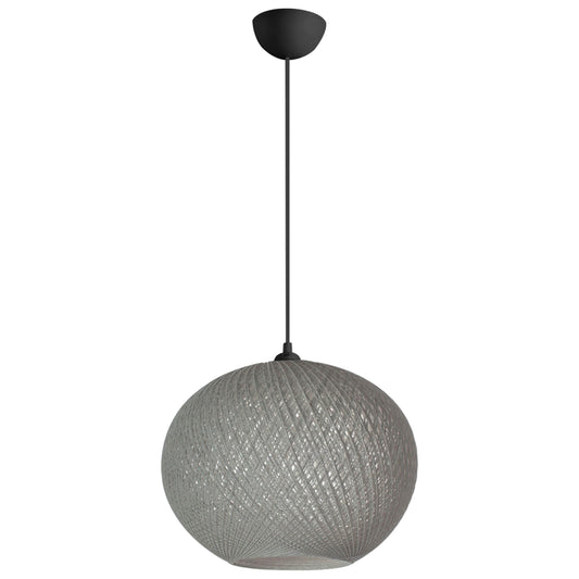 Pendant Ceiling Lamp Hm7626.01 Grey Sphere, Knitted Rope, Indoors
