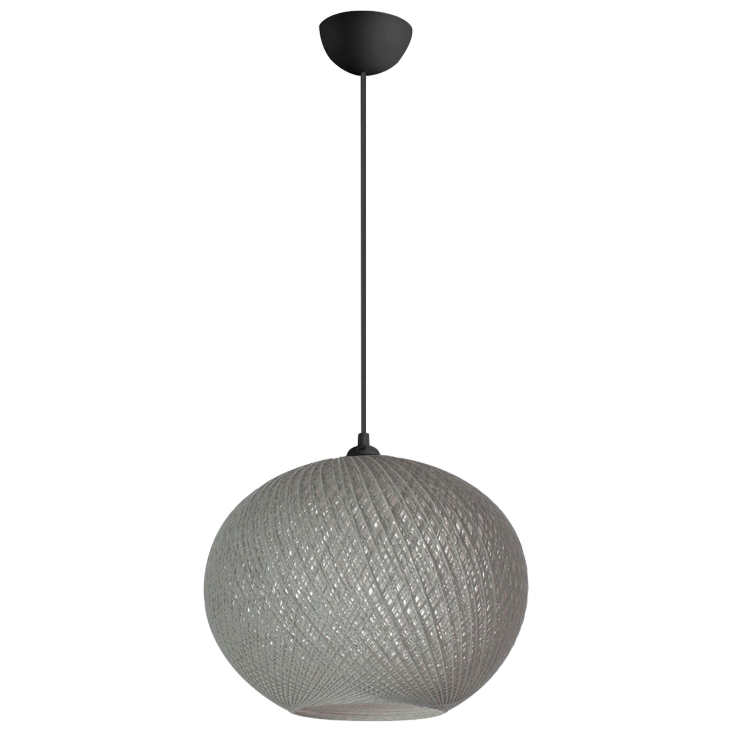 Pendant Ceiling Lamp Hm7626.01 Grey Sphere, Knitted Rope, Indoors