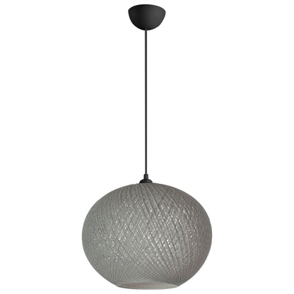 Pendant Ceiling Lamp Hm7626.01 Grey Sphere, Knitted Rope, Indoors