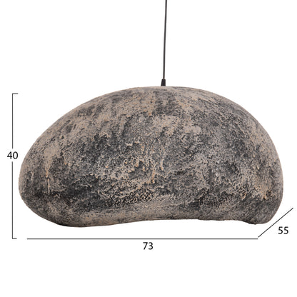 Ceiling Pendant Lamp Stone-look Stoner (l) Hm4419.04 Grey--73x55x40hcm.