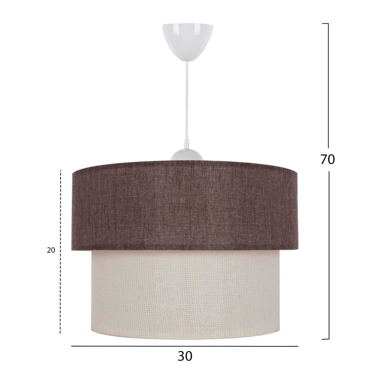 Pendant Ceiling Lamp Hm7619.03 Two-layer Fabric Drum, Plastic Frame