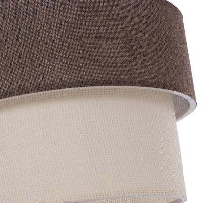 Pendant Ceiling Lamp Hm7619.03 Two-layer Fabric Drum, Plastic Frame
