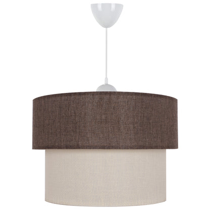 Pendant Ceiling Lamp Hm7619.03 Two-layer Fabric Drum, Plastic Frame