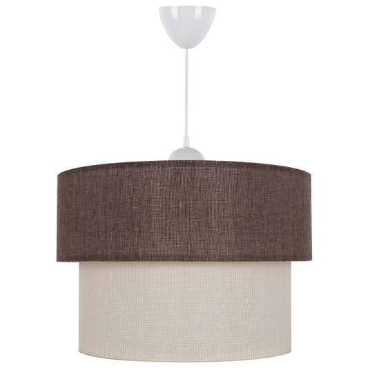 Pendant Ceiling Lamp Hm7619.03 Two-layer Fabric Drum, Plastic Frame