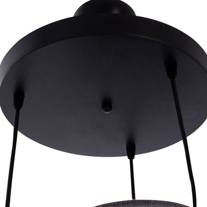 Ceiling Lamp Hm7622.13 Black Base, 3-piece Light Grey Drum Shades Asymmetrical