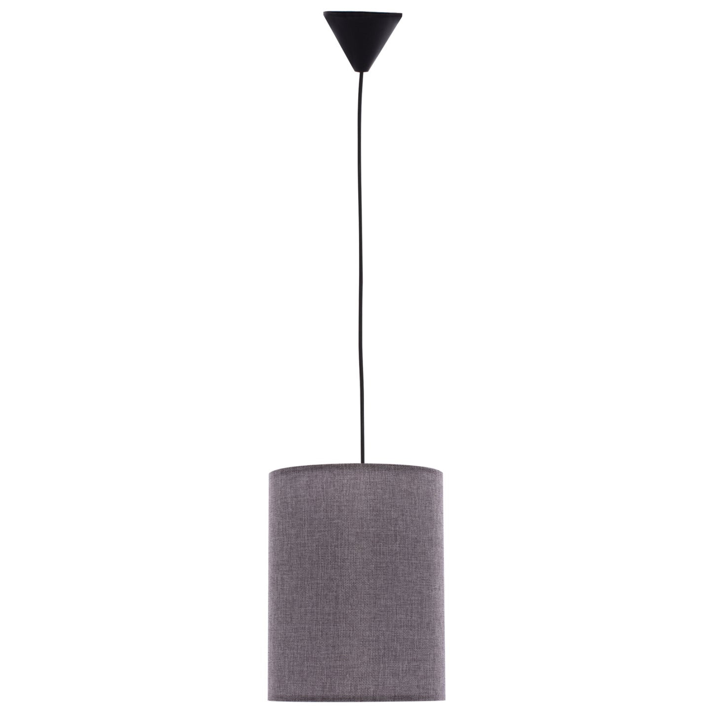 Pendant Ceiling Lamp Hm7623.03 Grey Fabric Drum Shade D19x70 εκ.