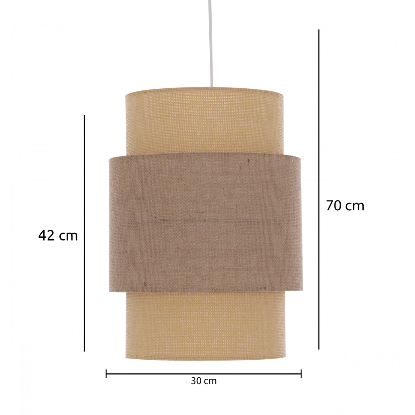 Pendant Ceiling Lamp Hm7627.01 Two-layer Fabric Drum, Polyethylene Frame
