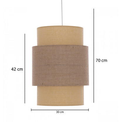 Pendant Ceiling Lamp Hm7627.01 Two-layer Fabric Drum, Polyethylene Frame
