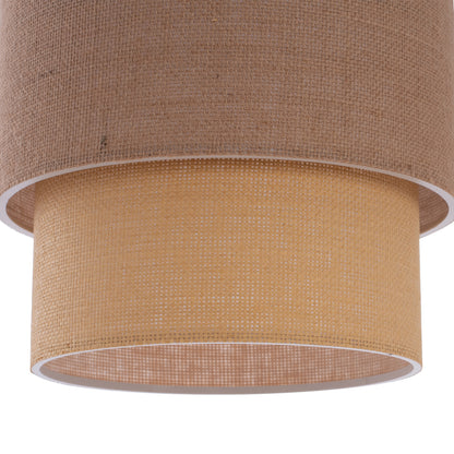Pendant Ceiling Lamp Hm7627.01 Two-layer Fabric Drum, Polyethylene Frame