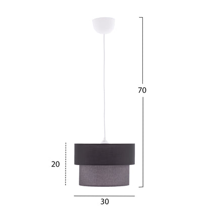 Pendant Ceiling Lamp Hm7619.02 Two-layer Fabric Drum, Plastic Frame