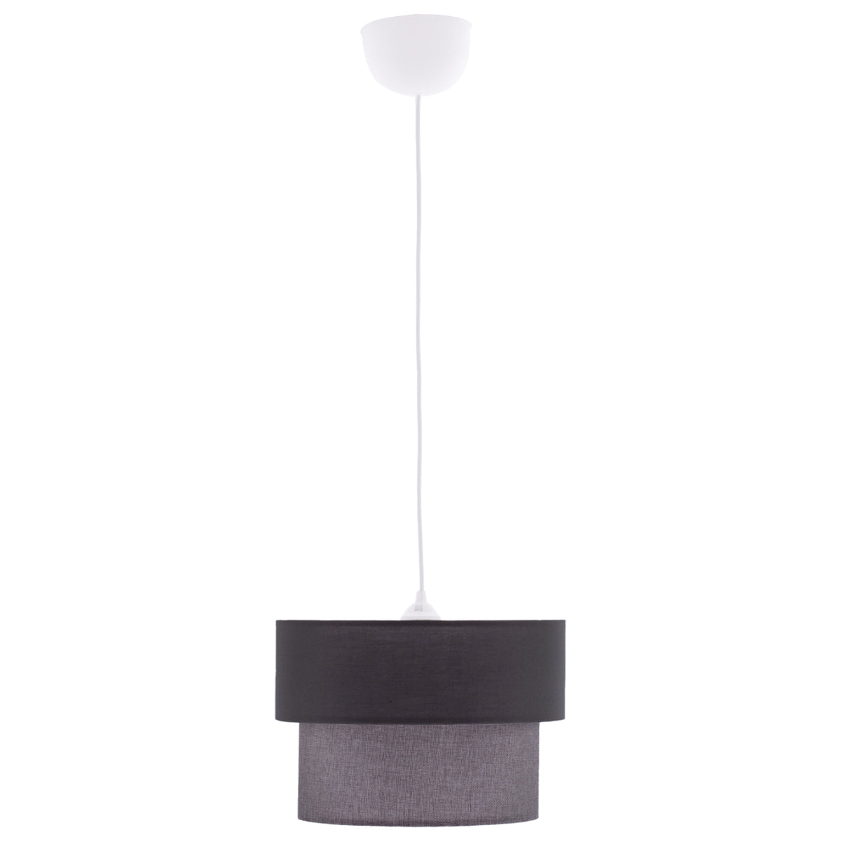 Pendant Ceiling Lamp Hm7619.02 Two-layer Fabric Drum, Plastic Frame