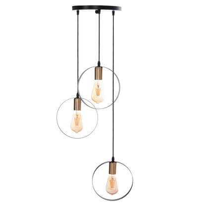 Ceiling Pendant 3-light Lamp Krent Hm7426.11 Black-gold Φ23,5x132hcm.