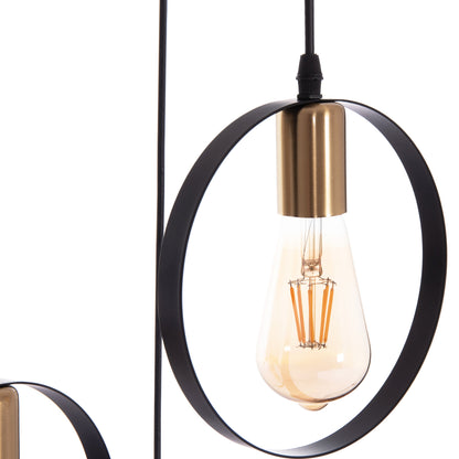 Ceiling Pendant 3-light Lamp Krent Hm7426.11 Black-gold Φ23,5x132hcm.