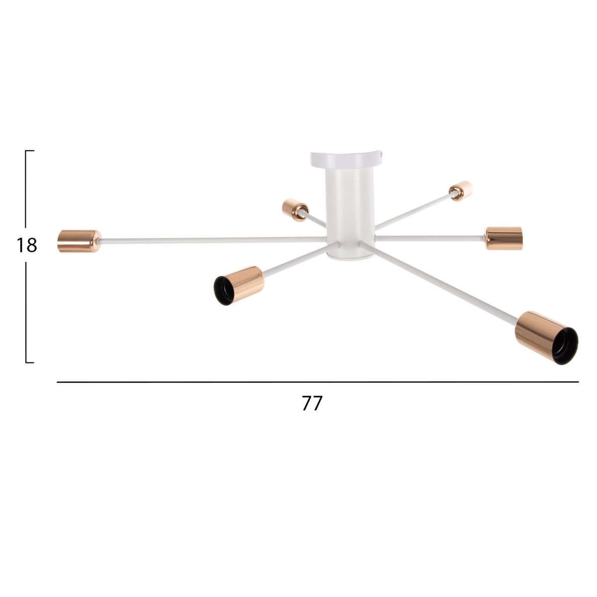 Ceiling Pendant 6-light Hm4123 White Metal 77x77x18hcm.