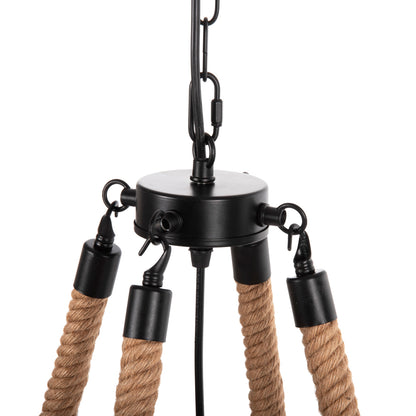 Ceiling Pendant 8-light Hm4169 Black Metal-rope Φ66x131hcm.