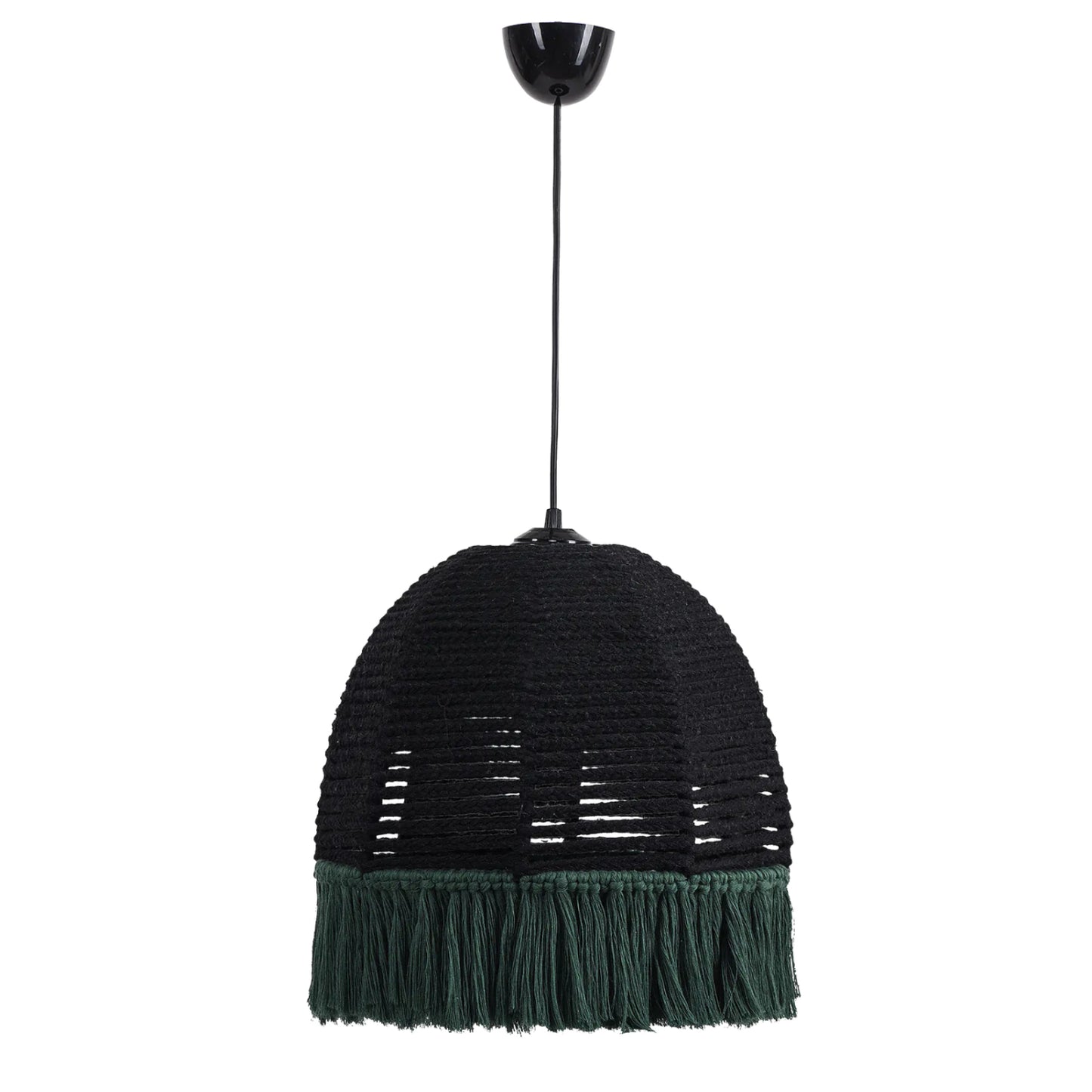 Ceiling Pendant Hm7654.01, Black-cypress Green Rope, Φ30x80