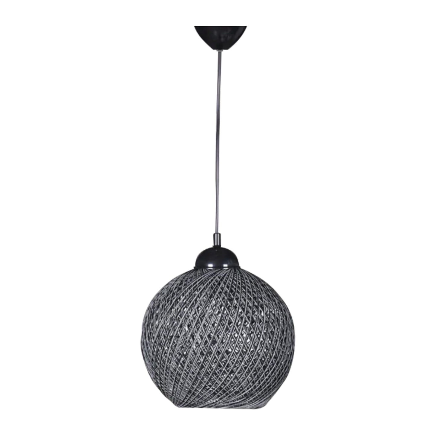 Ceiling Pendant Lamp Indoors Hm7645.02, Grey Knitted Rope, 22x18x20