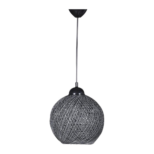Ceiling Pendant Lamp Indoors Hm7645.02, Grey Knitted Rope, 22x18x20