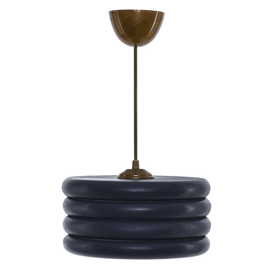 Ceiling Pendant Hm7655.03, Charcoal Grey Wooden Rings, Φ23x57