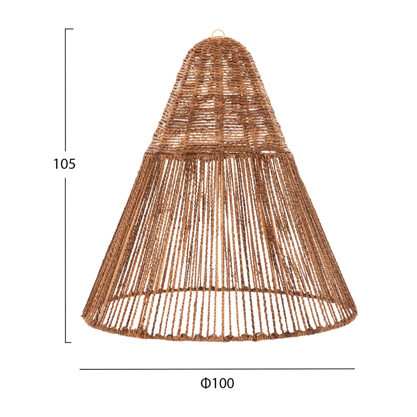 Ceiling Pendant Lamp Hm4034 Dried Banana Tree Fibers In Brown Color Φ100x100-105hcm.