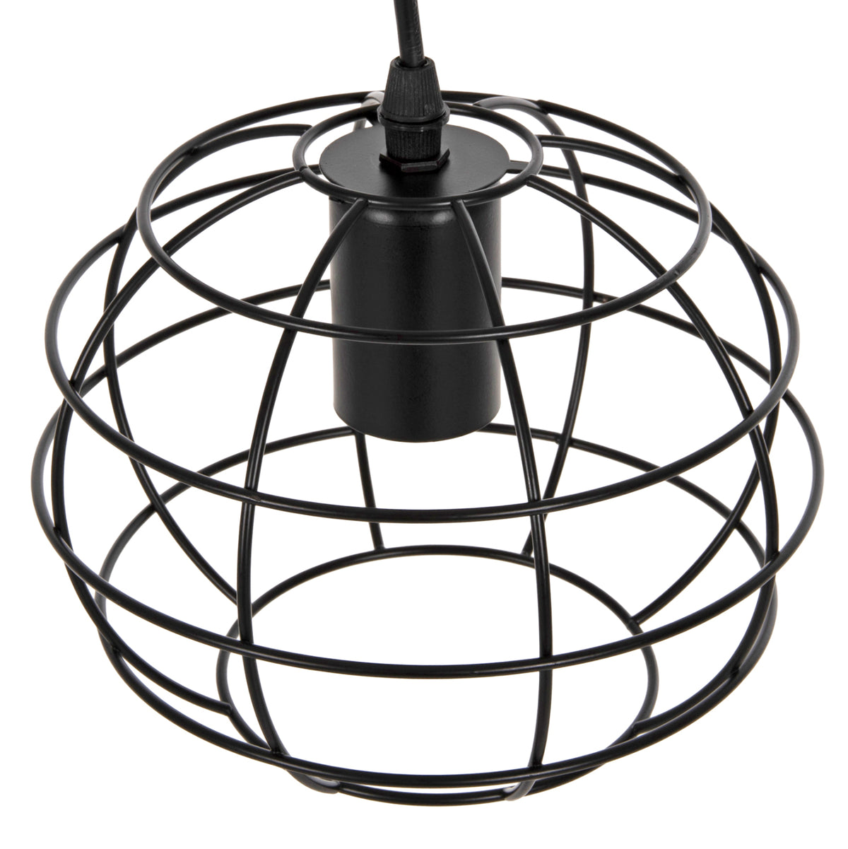Ceiling Pendant Lamp Hm4037 Black Metal Sphere Φ16x124hcm.