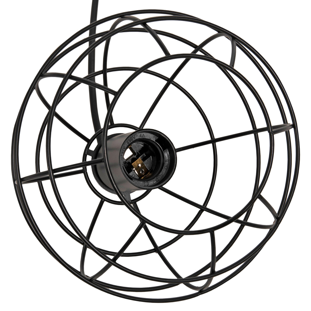 Ceiling Pendant Lamp Hm4037 Black Metal Sphere Φ16x124hcm.