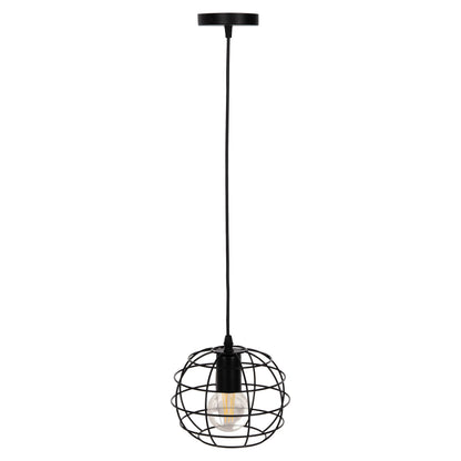 Ceiling Pendant Lamp Hm4037 Black Metal Sphere Φ16x124hcm.