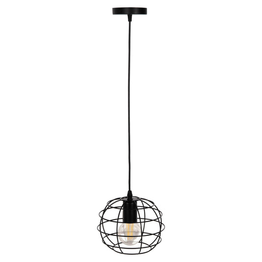 Ceiling Pendant Lamp Hm4037 Black Metal Sphere Φ16x124hcm.